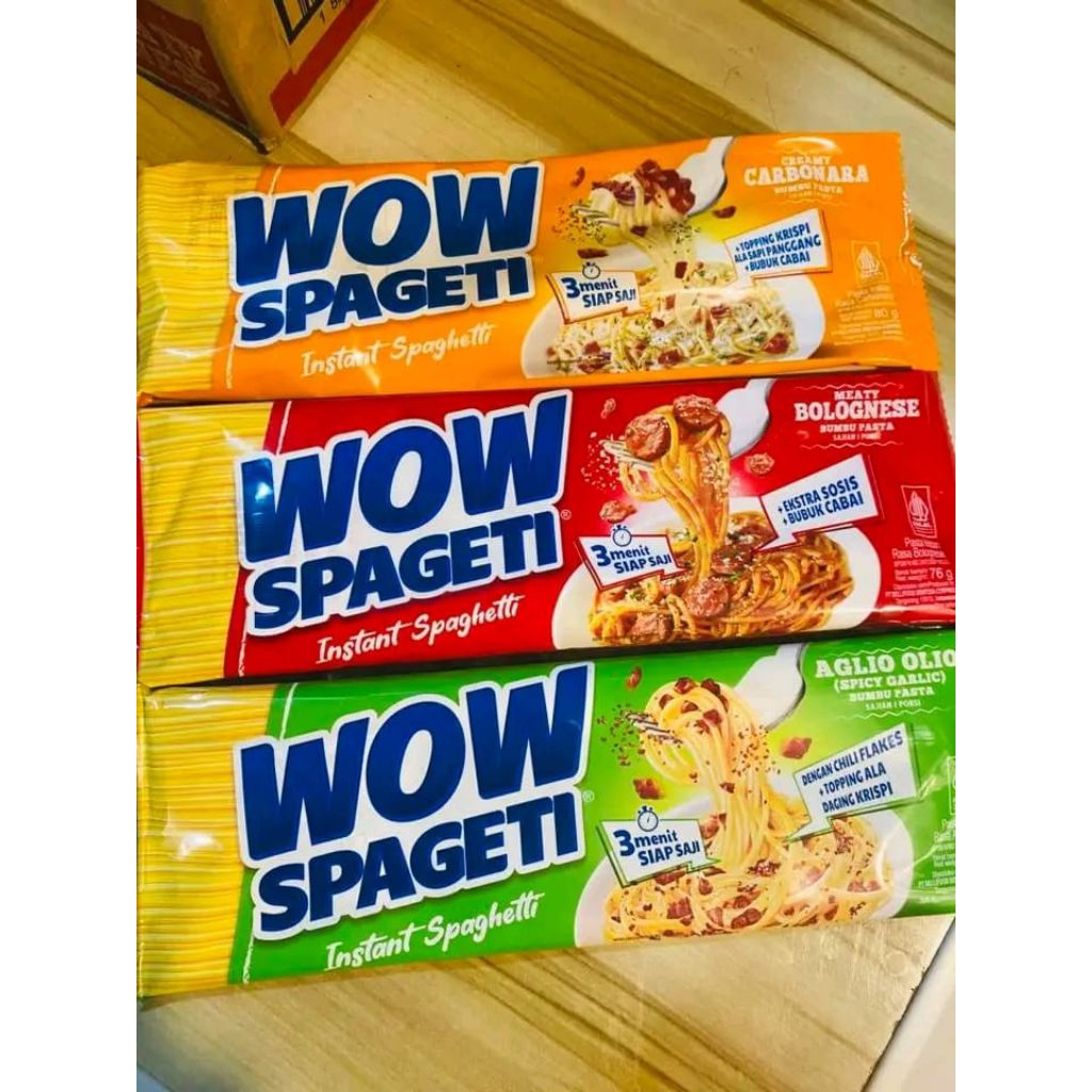 

WOW SPAGETI CARBONARA/ WOW SPAGETI BOLOGNESE/ WOW SPAGETI AGLIO OLIO