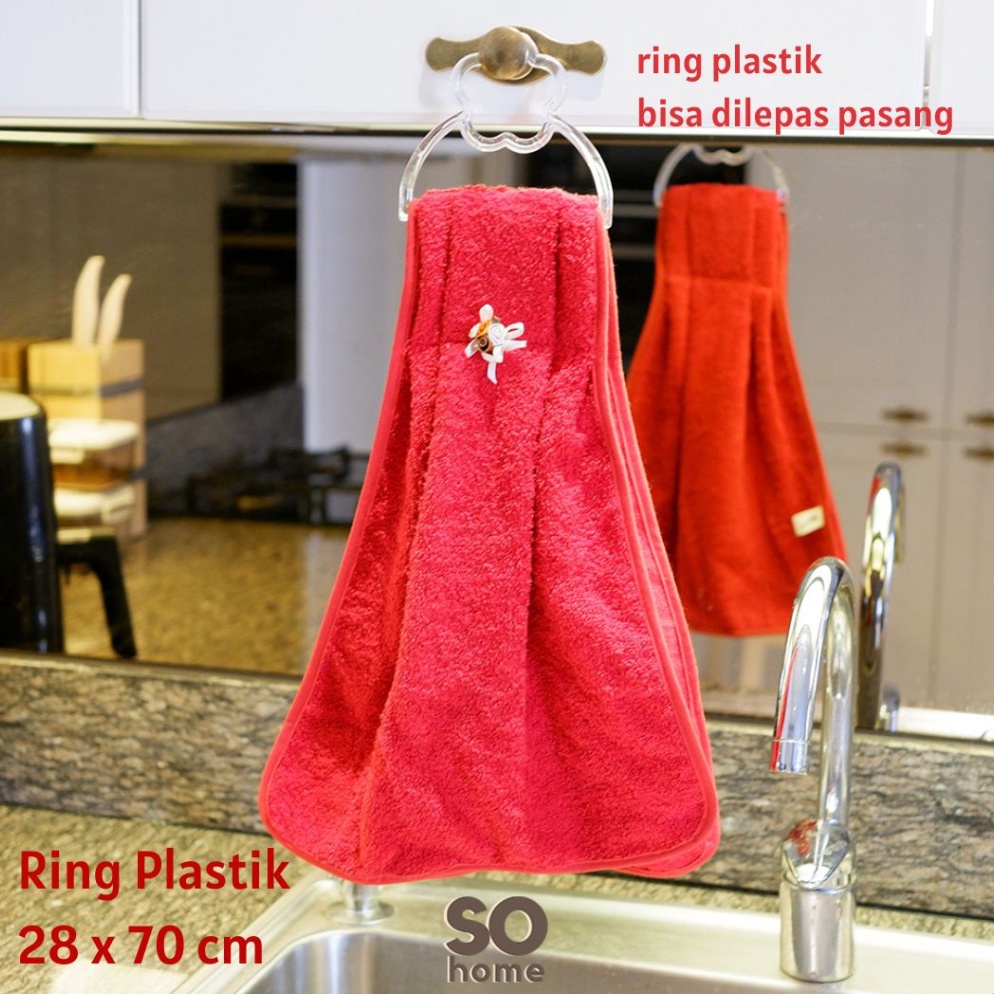 Harga Spesial So Home Lap Tangan Ring Handuk Serbet Tangan Gantung Lap Handuk Tebal Gantungan Plasti