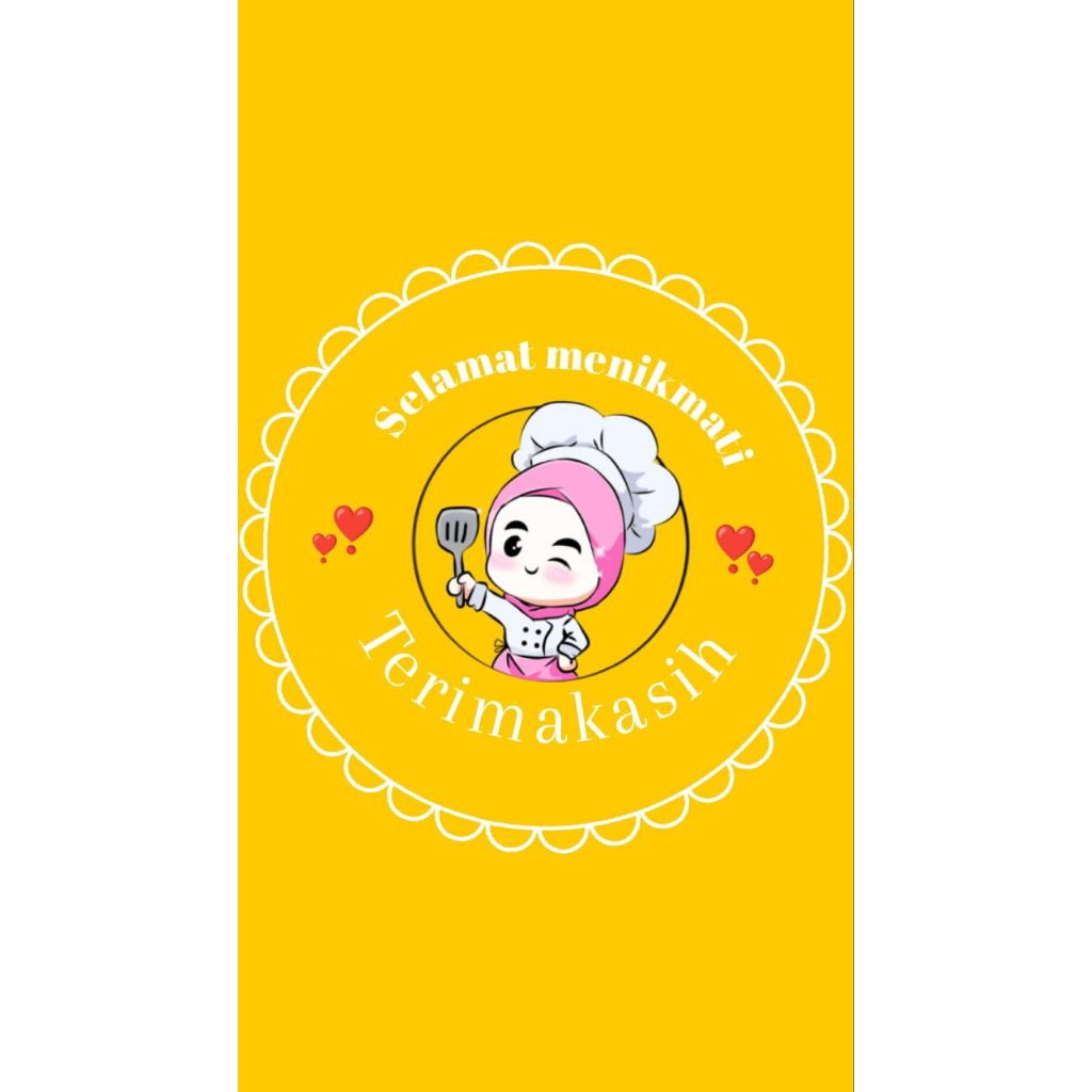 

10 pcs stiker selamat menikmati (kuning new) uk 3.5