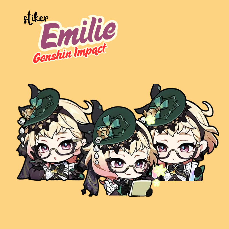 

Stiker Emilie Genshin | Sticker Merch Genshin Impact Vinyl Glossy Anti Air