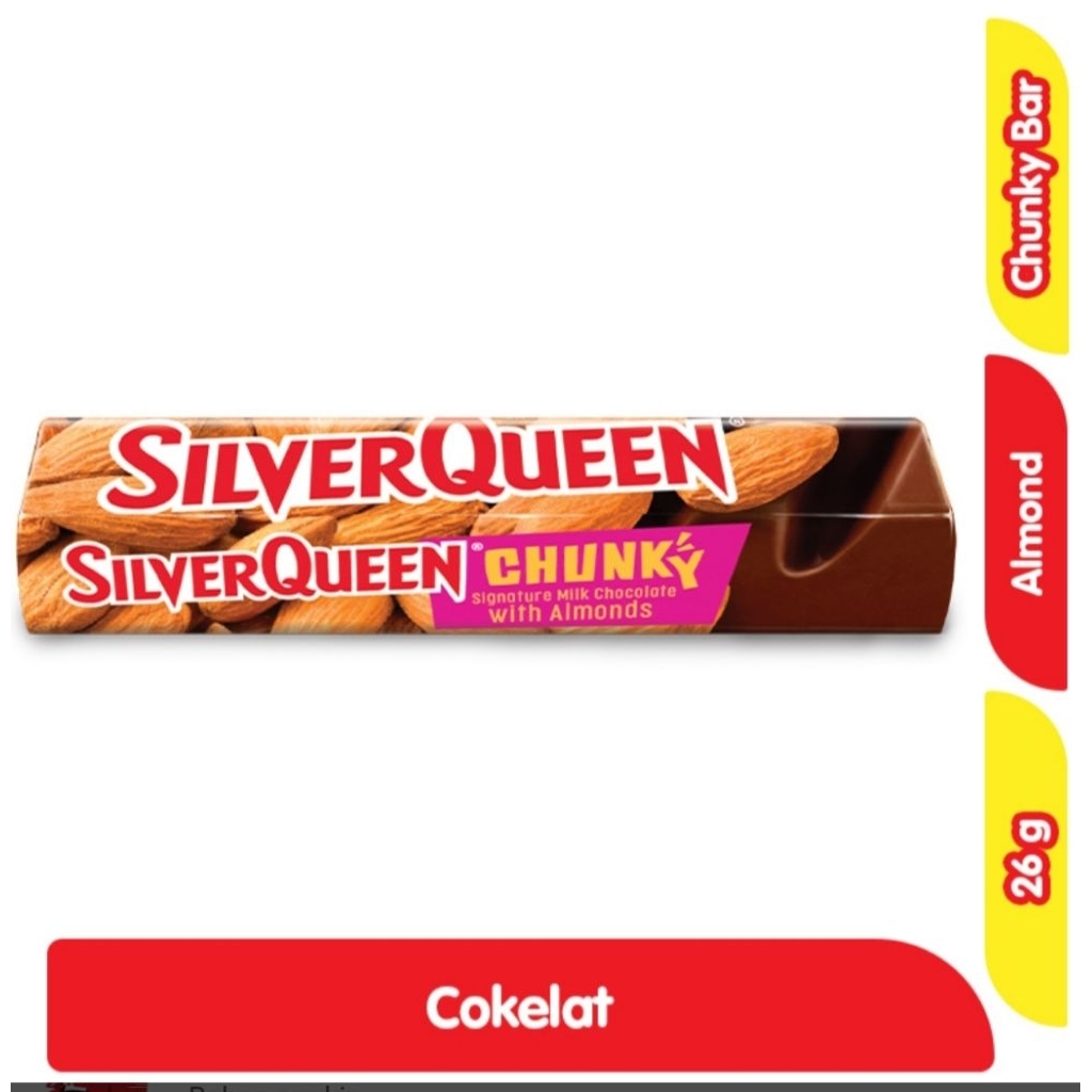 

SILVERQUEEN CHUNKY BAR COKELAT ALMOND 26 GR