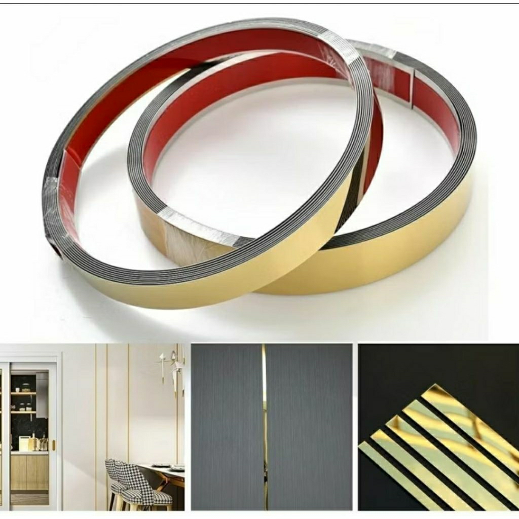 list plat strip gold 2cm / mirror gold / list mirror gold / list gold mirror