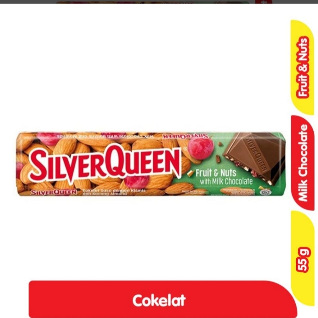 

SILVERQUEEN COKELAT SUSU BATANG FRUIT & NUTS 55 G