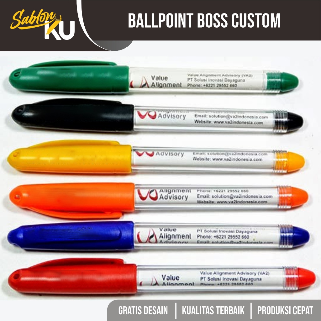 

Pulpen Ballpoint Bolpen pena Promosi Boss Gel biasa Souvenir Custom desain murah