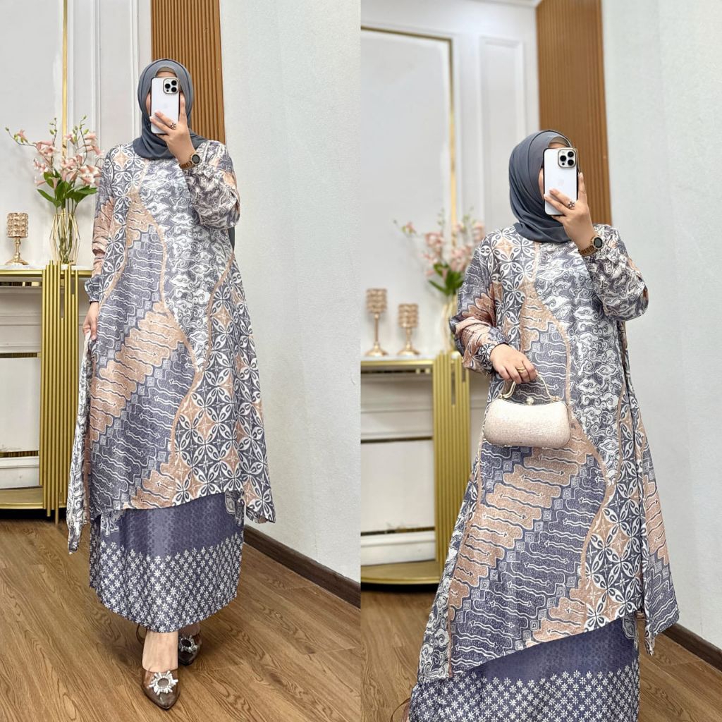 ARUFA - GAMIS BATIK BAHAN DOBBY VISCOSE GAMIS DOBBY PREMIUM BAJU KONDANGAN WANITA KEKINIAN STELAN BA