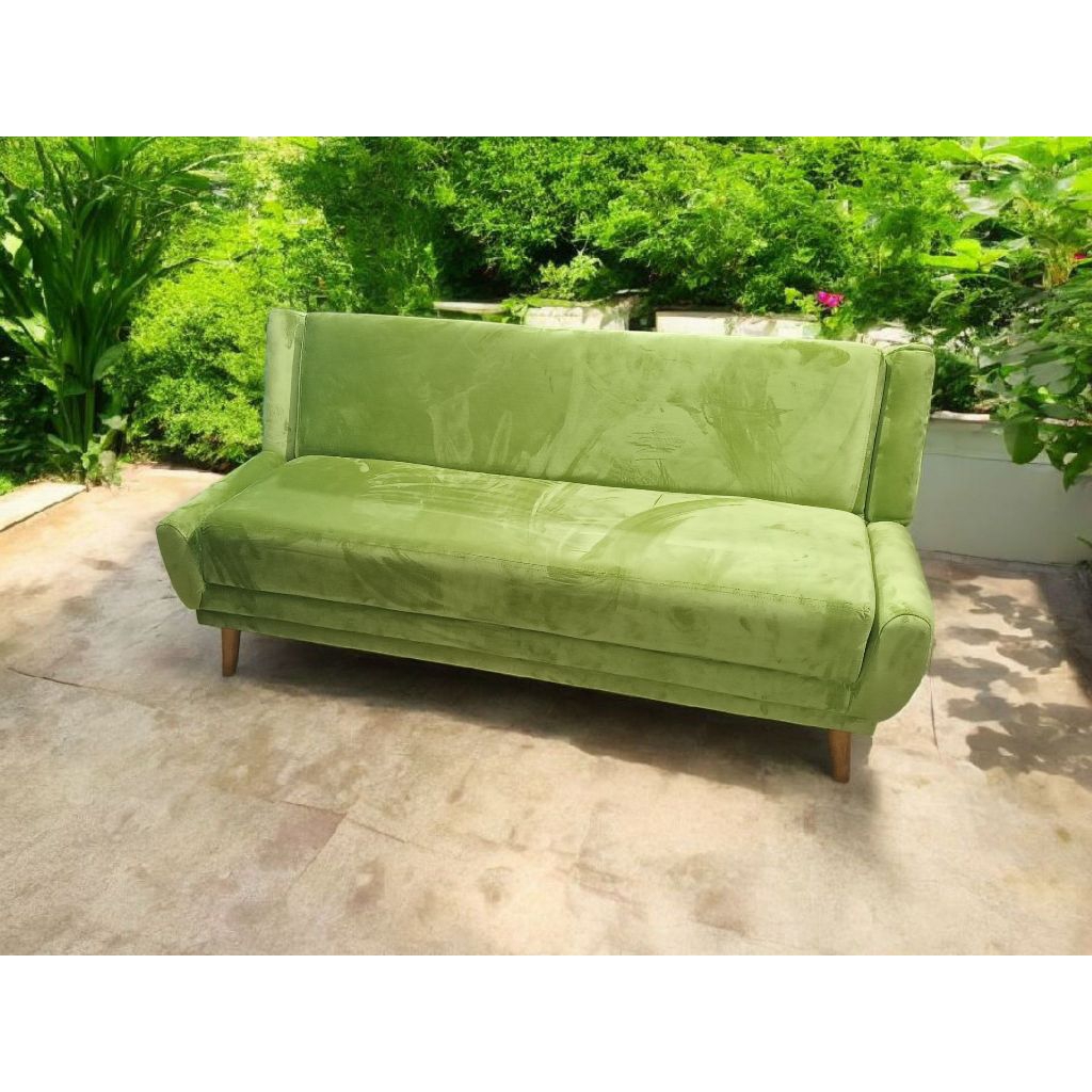 SOFA BED MINIMALIS SOFABED PEKANBARU SOFABED RUANG TAMU SOFA BED KULIT SOFABED BELUDRU KAKI KAYU SOF