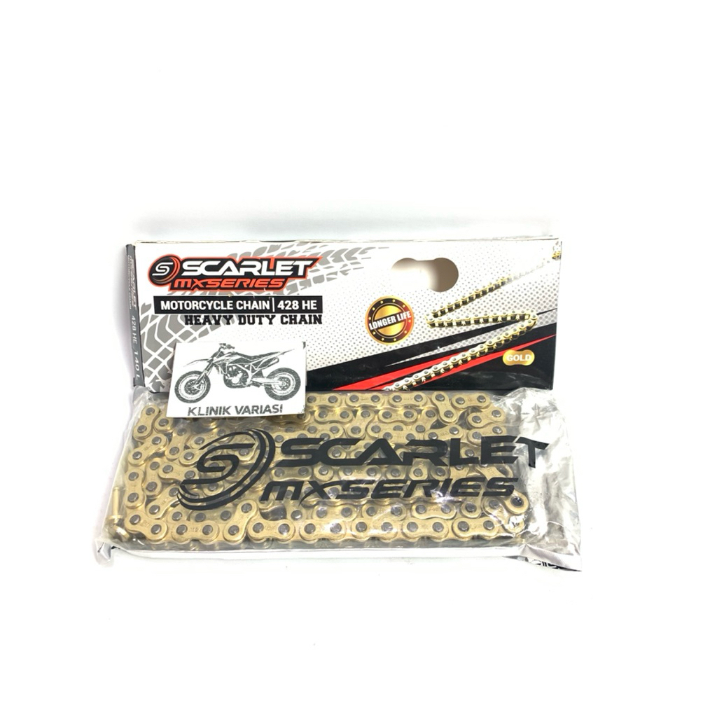 Rantai Gold Scarlet 428HE TSS 428H 140L KLX 150 Dtracker New CRF 150L 250 Tiger Vixion Ninja  250 Fi