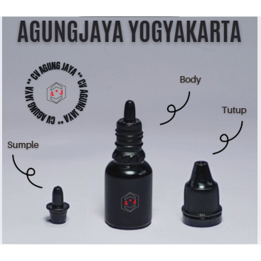 Botol Tetes 10 ml Hitam / Tetes Mata10 ml Tutup Warna / Botol Cendo / Botol Drop Test / Cendo 10 ml