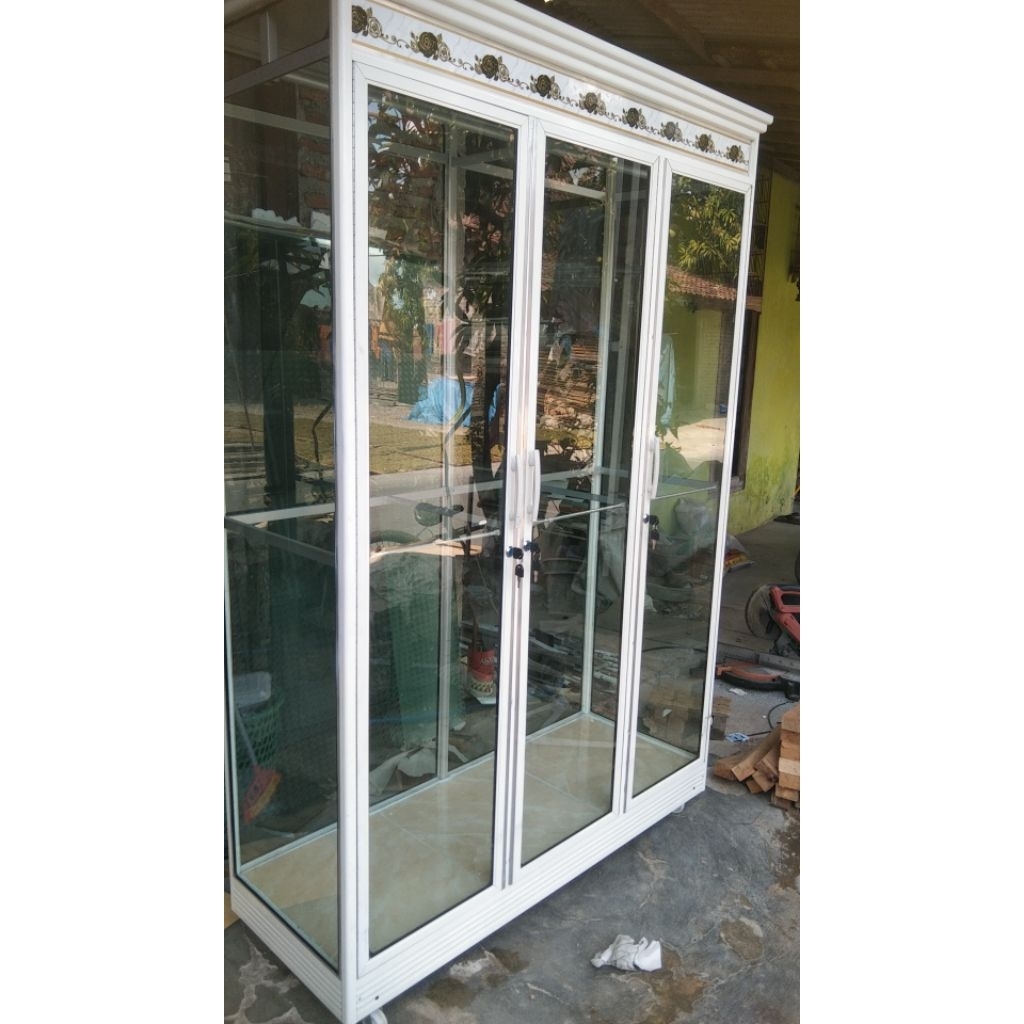 LEMARI GANTUNG ALUMINIUM/ LEMARI  PAKAIAN FULL HANGER/ LEMARI GAMIS/ LEMARI KACA/ LEMARI PAKAIAN ALU