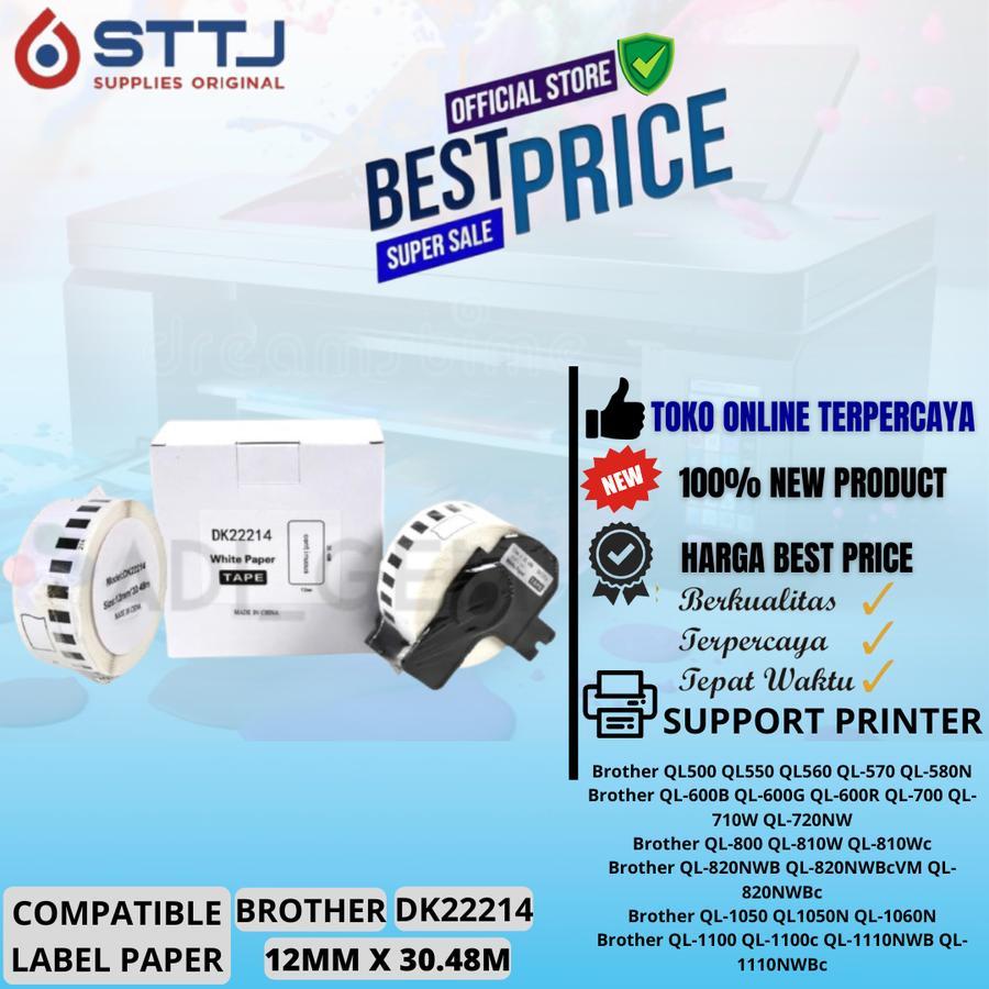 

COMPATIBLE LABEL PAPER BROTHER DK-22214 - 12MM X 30.48M