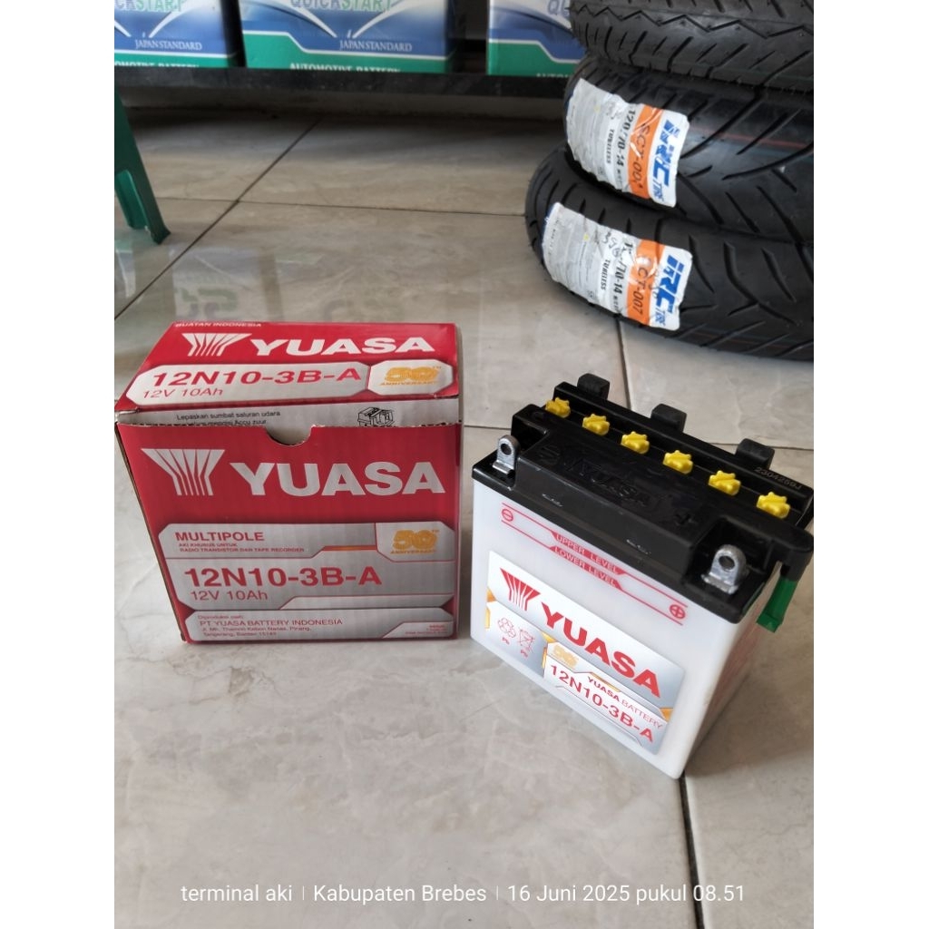 AKI BASAH GENSET YUASA 12N10-3B-A MULTIPOLE 12V 10AH