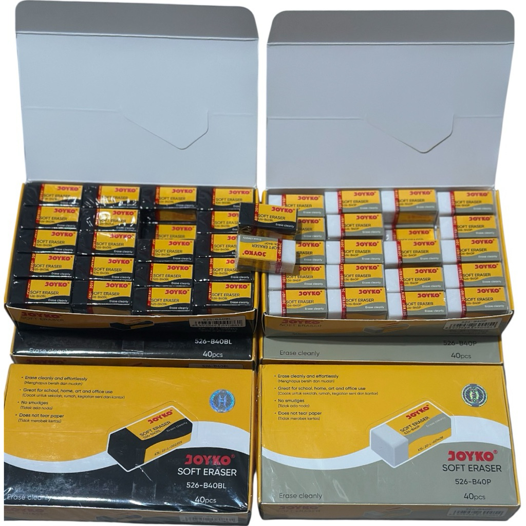 

Ay00! Penghapus JOYKO 1Pack isi 40pcs / 1 Kotak Stip New Super Clean 526 B40P/B40BL Cod