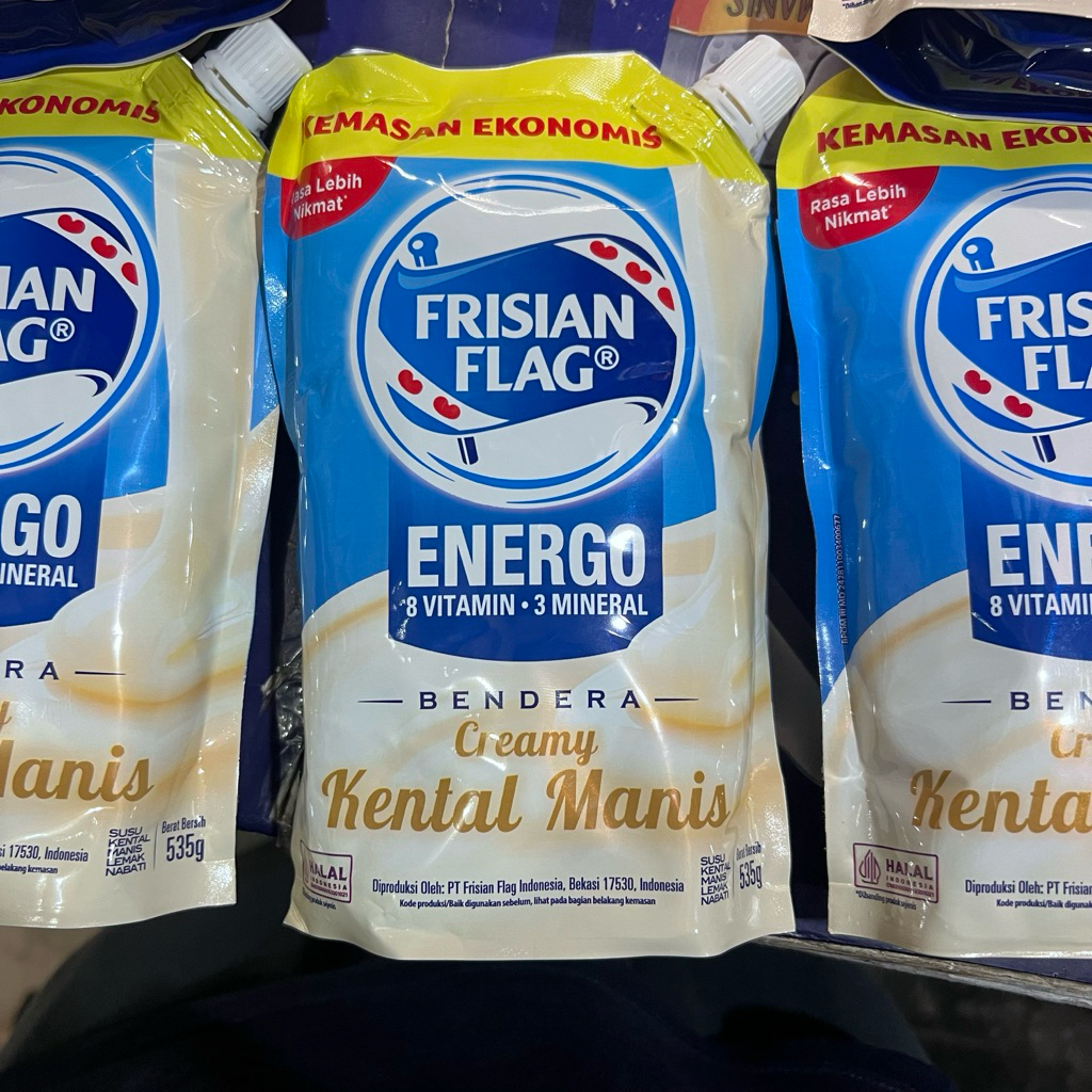 

Frisian Flag Susu Bendera KENTAL MANIS Pouch 535g 535gr Biru Putih