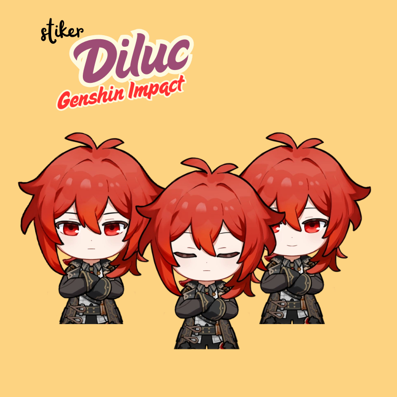 

Stiker Diluc Genshin Impact | Sticker Merch Diluc Genshin Impact Vinyl Glossy Anti Air