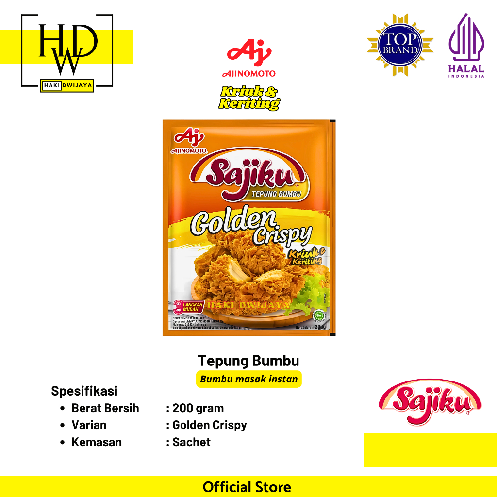 

[200gr] Sajiku Tepung Bumbu Golden Crispy / Bumbu Masak Instan