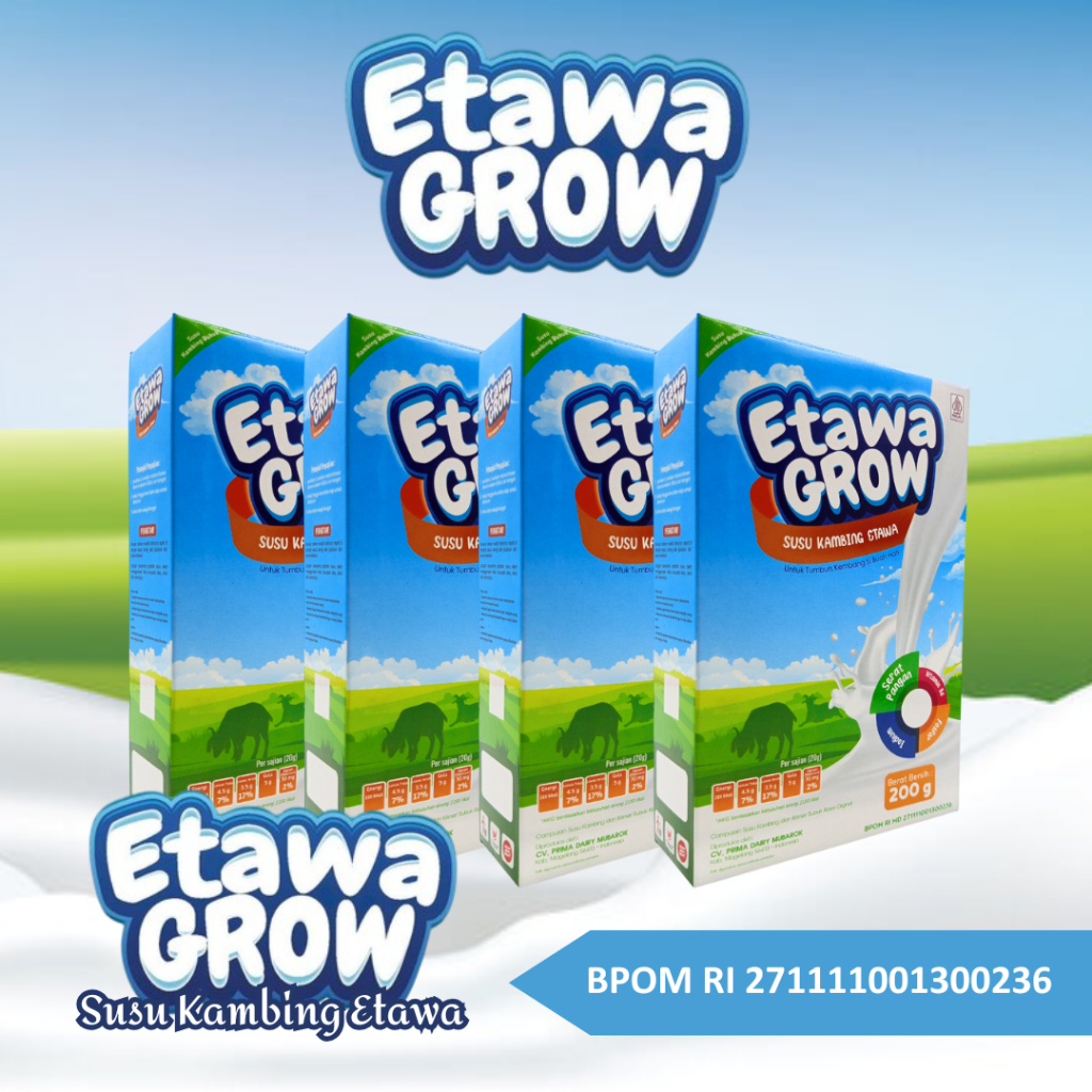 

Etawagrow Promo 4 Box Susu kambing etawa bubuk untuk tumbuh kembang anak Susu Etawa Grow