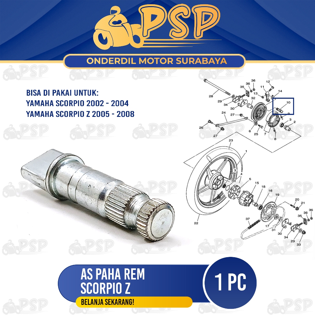 As Paha Rem Belakang Scorpio - As Tutup Tromol Tarikan Rem Belakang Yamaha Scorpio Z