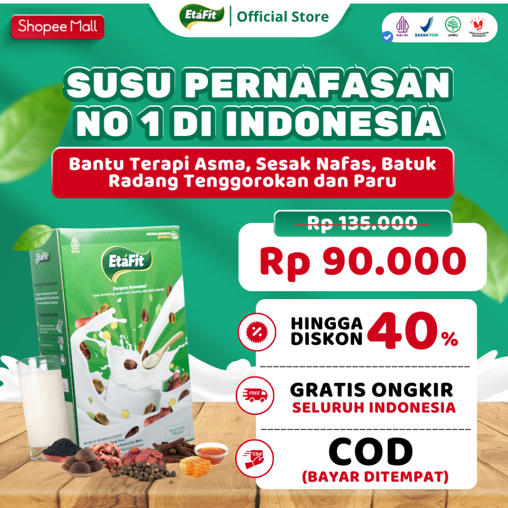 

ETAFIT - Susu Kambing Etawa Bubuk Murni 100% Original Asli - Solusi Asma Sesak Nafas dan Batuk