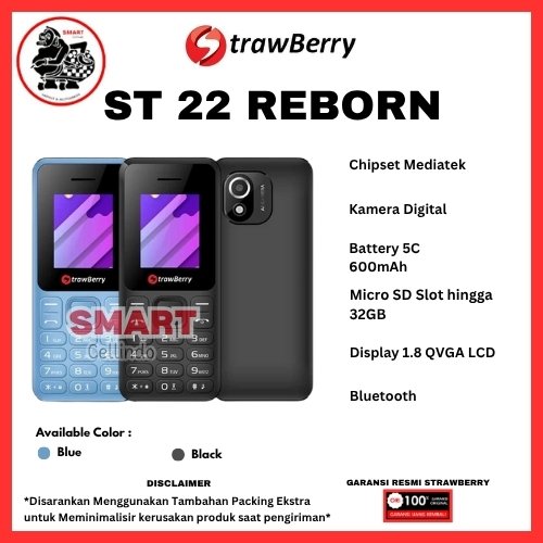 HP STRAWBERRY ST22 REBORN CANDYBAR (GARANSI RESMI STRAWBERRY)