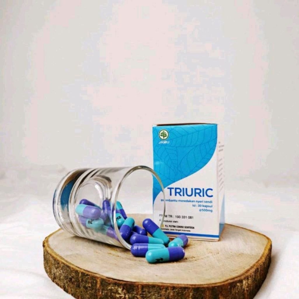 Triuric Obat Asam Urat (30 Kapsul) - Meredakan Nyeri Sendi & Menurunkan Kadar Asam Urat rematik