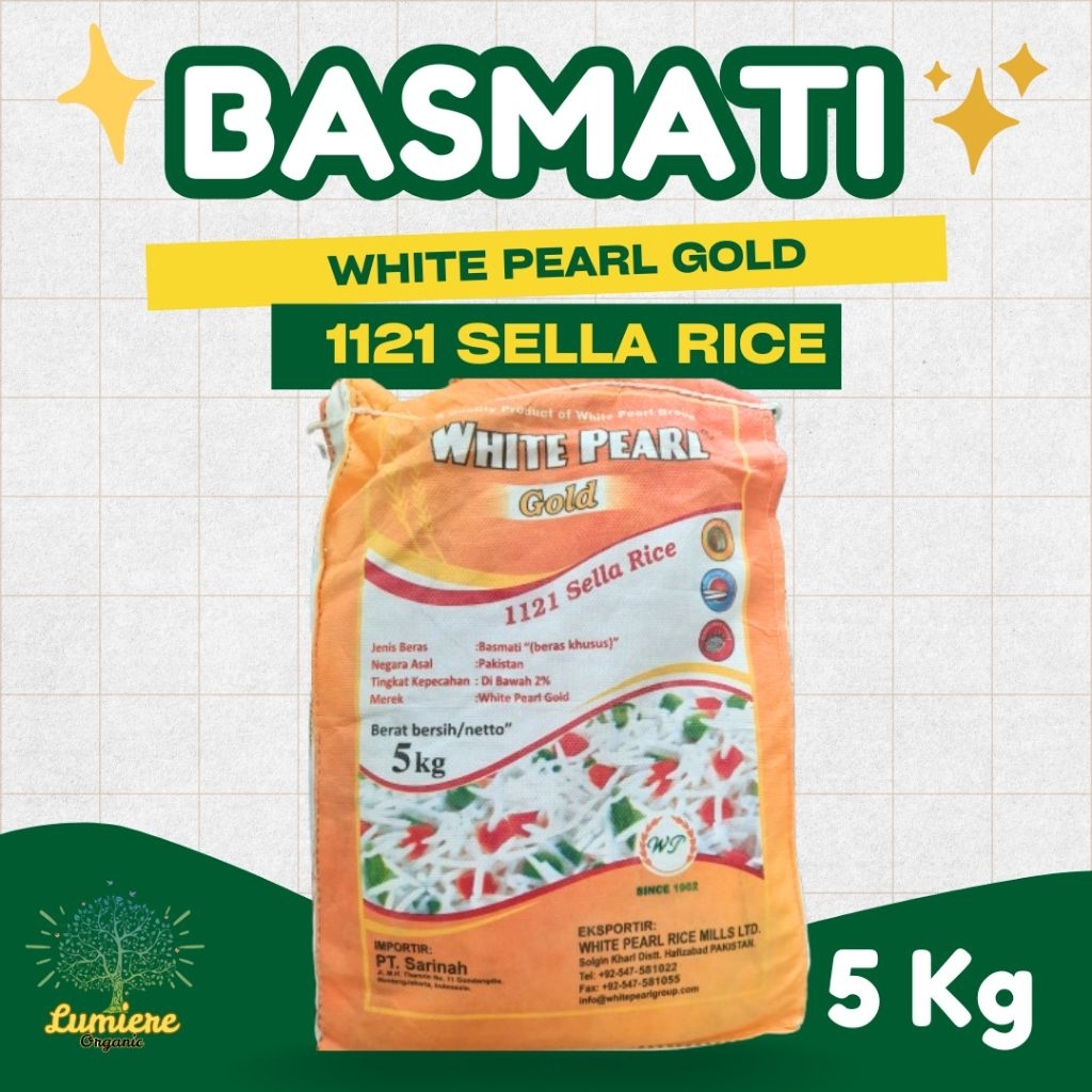 

Beras Basmati White Pearl Gold - 1121 Sella Rice