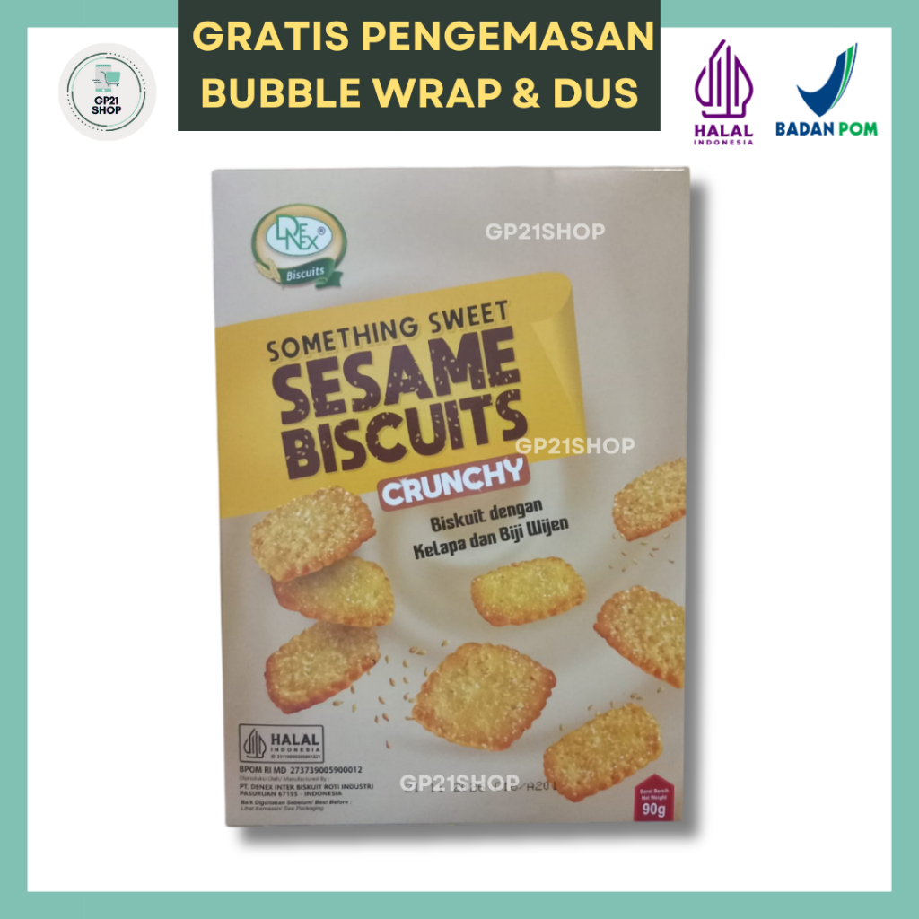 

Denex Sweet Sesame Biscuits Box 90gr - Biskuit Kelapa Renyah Snack Jajan Cemilan Parcel hampers Murah Enak