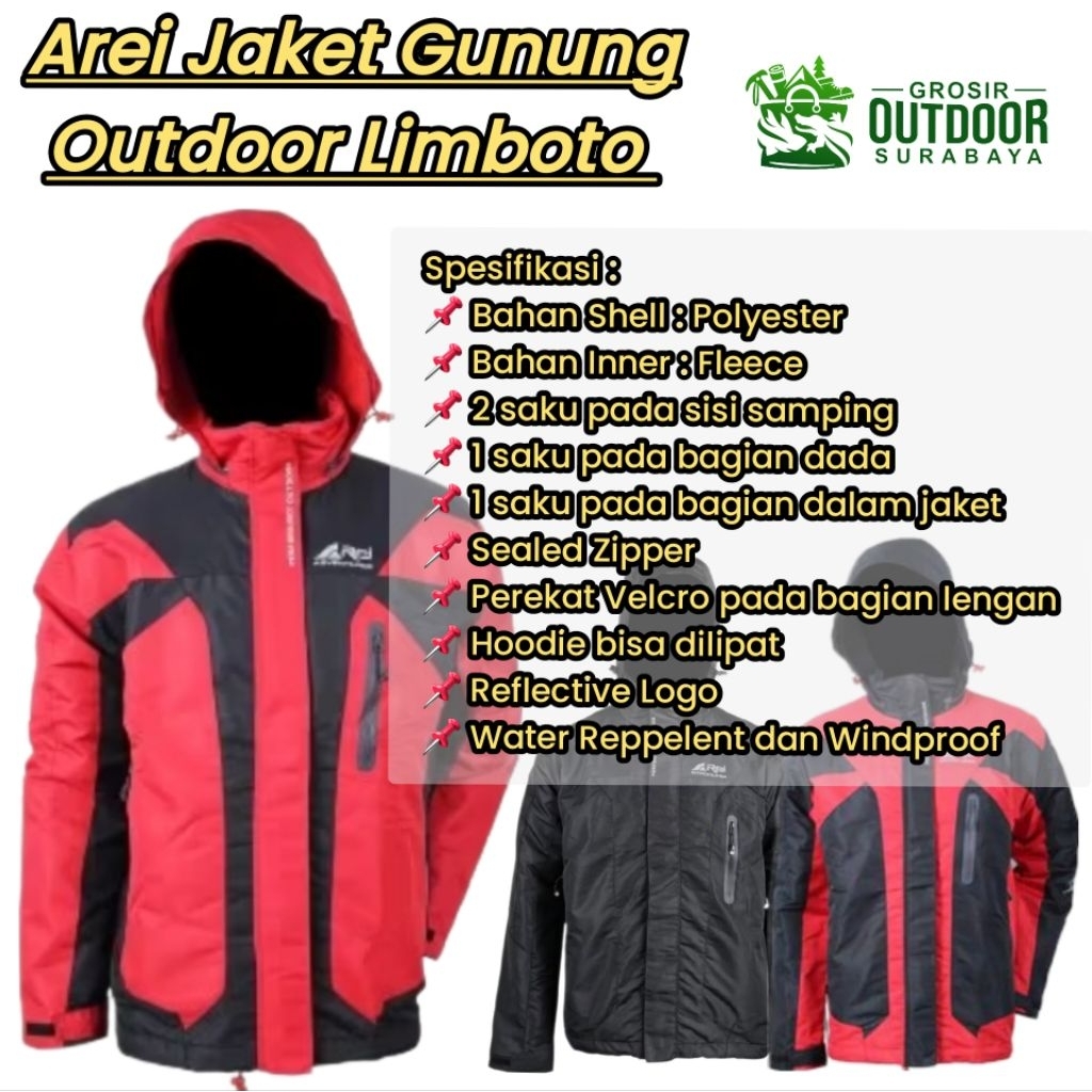 Arei Jaket Gunung Outdoor Limboto