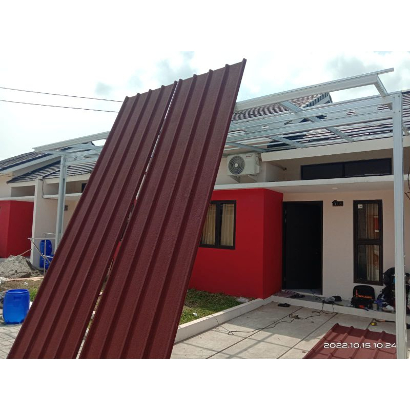 Kanopi Rangka Baja Ringan Atap Galvalum Pasir