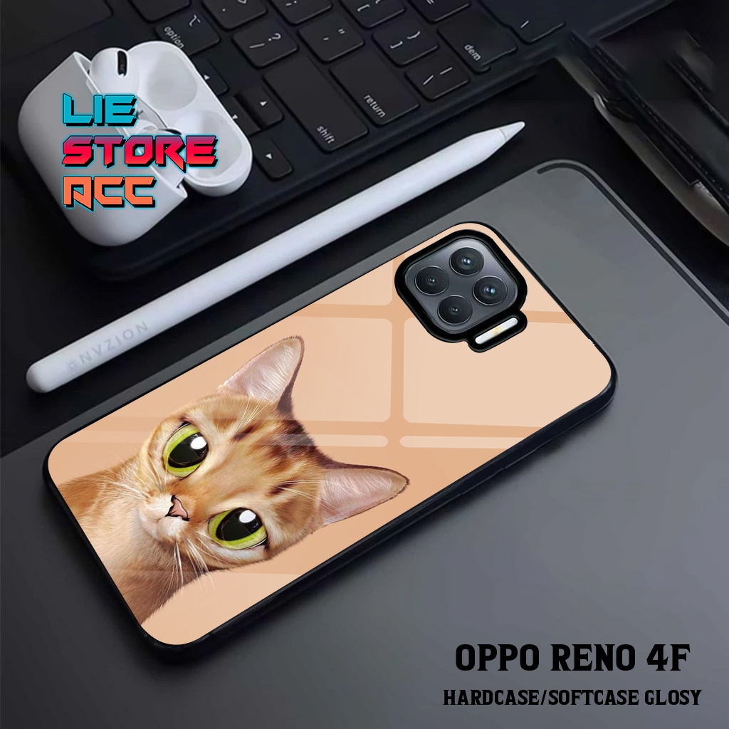 liestore_acc Case OPPO RENO 4 / RENO 4F / RENO 4 PRO Motif [ KUCING ] Hp Glossy Casing Hardcase Soft