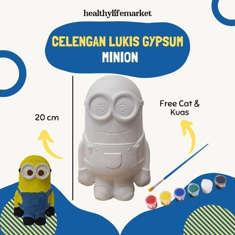 MELUKIS CELENGAN GYPSUM KARAKTER MINION