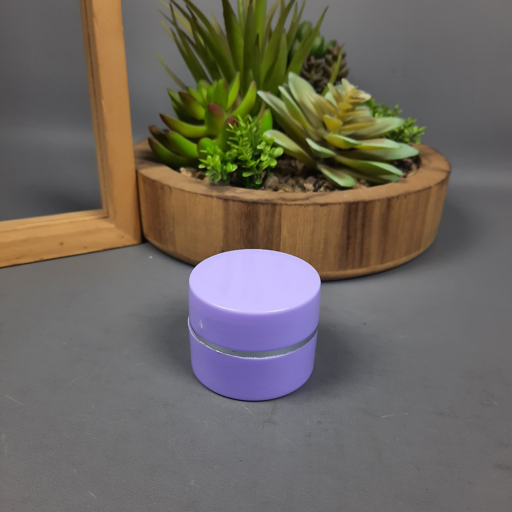 Pot Cream 10 gram / Pot PS 10 gram Ungu list silver / Kemasan Cream 10 gram / Pot Cantik