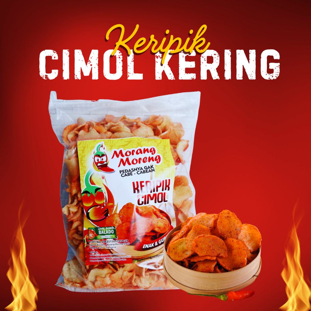 

Keripik Cimol Kering Pedas 250Gr Morang Moreng - Cemilan Kekinian Aneka Rasa