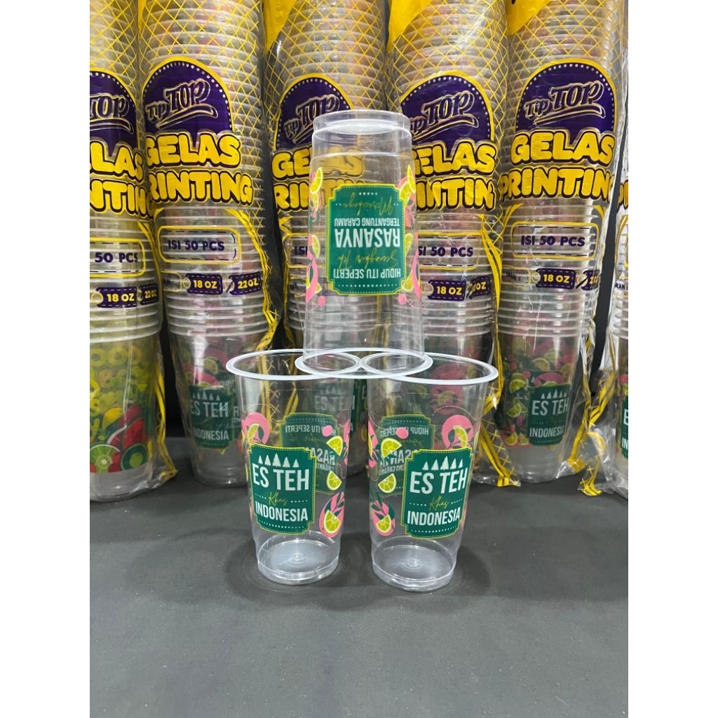 Gelas Friting Buah Dan Es Teh /Gelas Plastik/Gelas Serbaguna 22oz