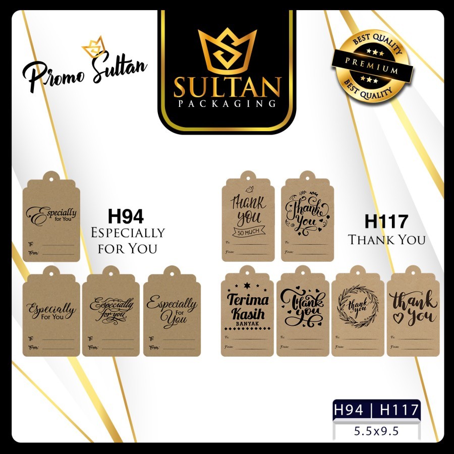 

SULTAN - Hangtag Thank you - Tag Box Kado Ucapan Terimakasih - H94