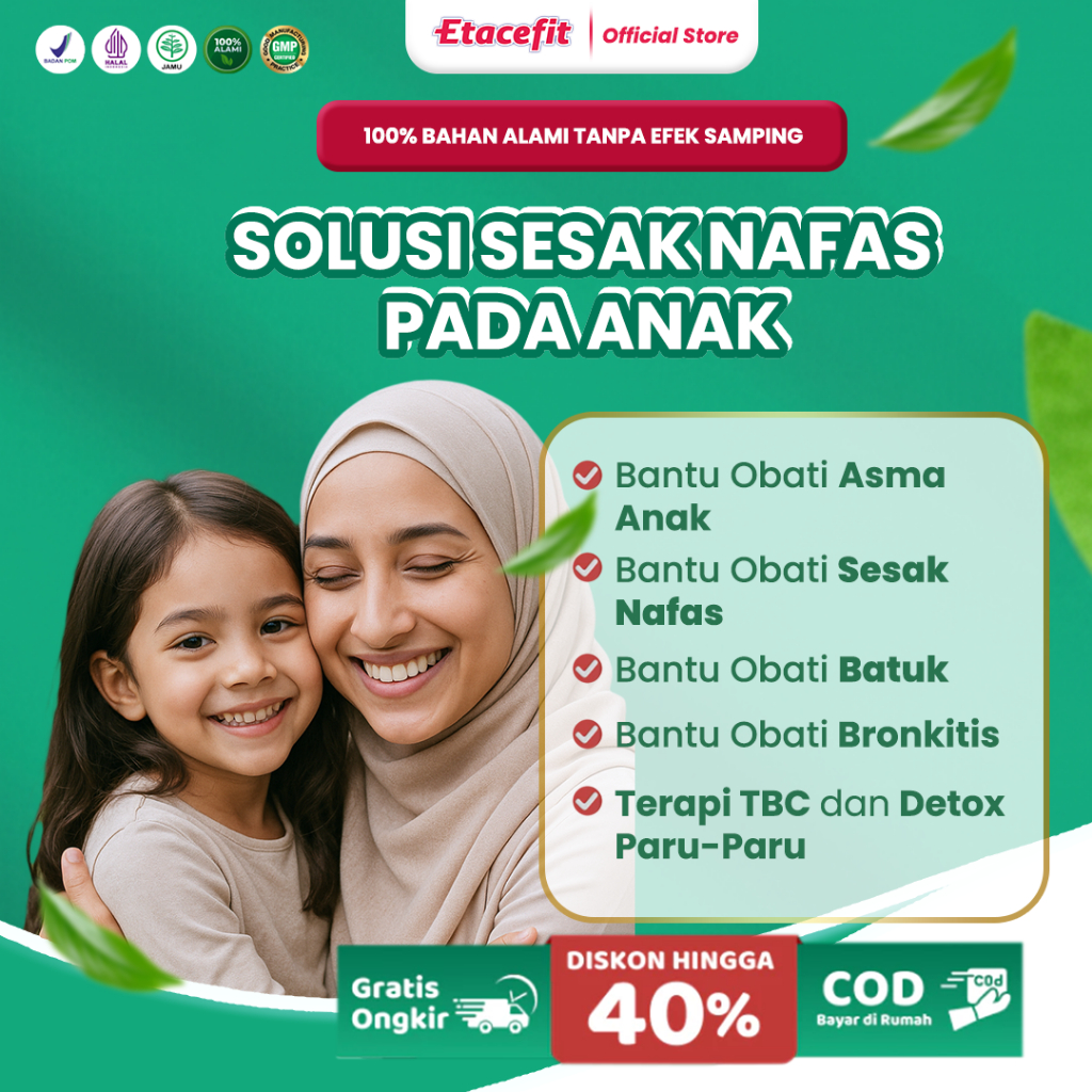 

ETACEFIT - Solusi Asma Sesak Nafas dan Batuk Anak - Susu Kambing Etawa Asli 100% Original - 1 Box