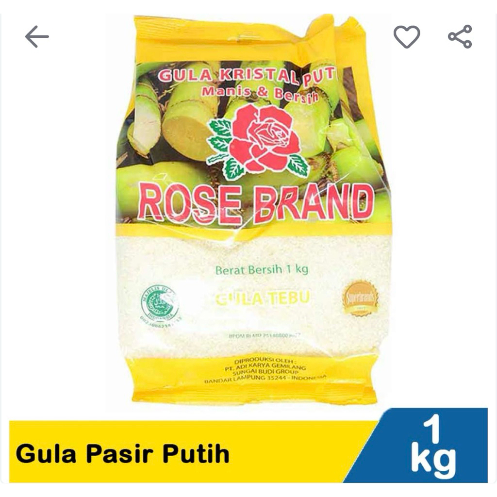 

Rose Brand Gula Pasir kuning 1Kg