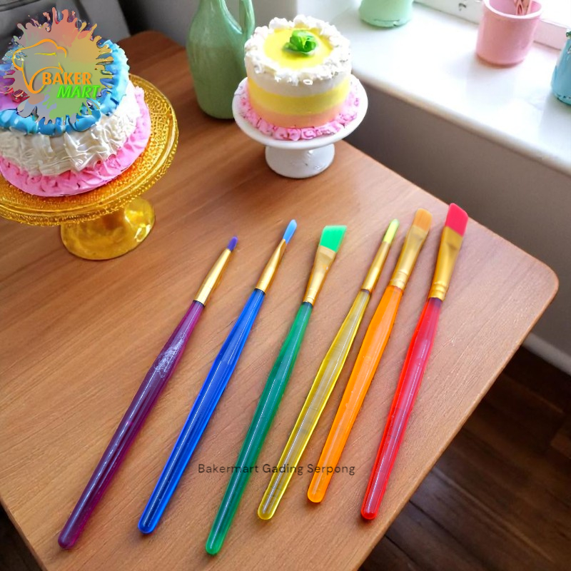 Kuas / Artis Brush / Kuas Mewarnai Kue Set 6 Pcs