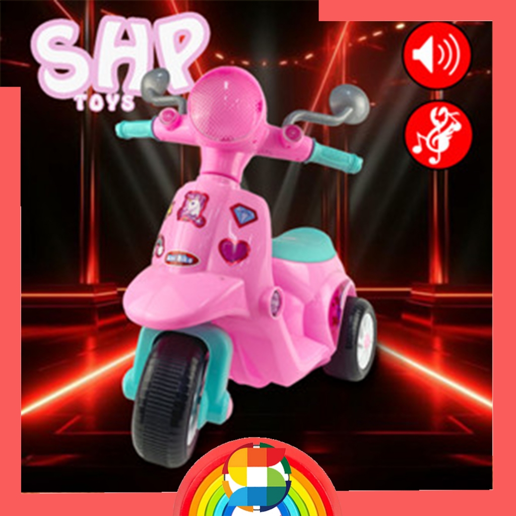 Mainan Anak Sepeda Vespa SHP Dinaikin/ Sepeda Vespa Anak MB691