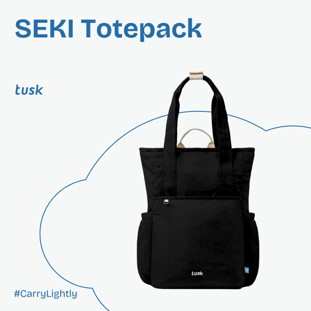 Tusk Totepack Seki Totebag Black Pria Wanita Backpack