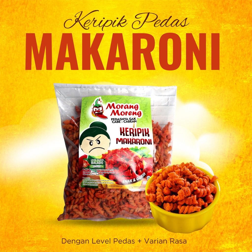 

Makaroni Spiral Pedas 250Gr Morang Moreng / Cemilan Kekinian Macaroni