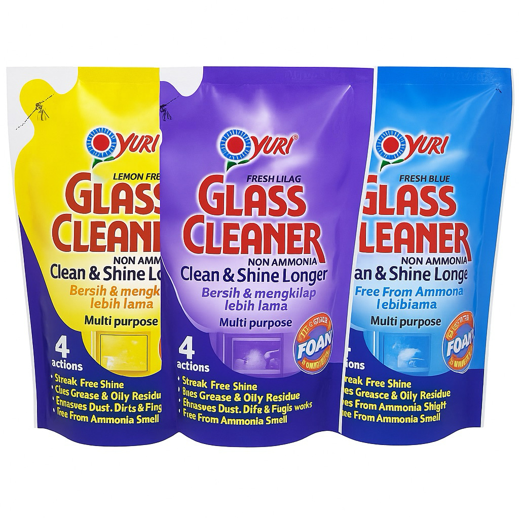 YURI PEMBERSIH KACA REFILL 410 ml / YURI GLASS CLEANER