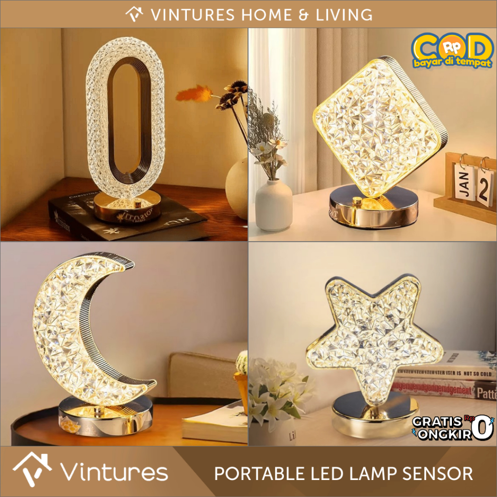 Lampu Led Kamar Hias Acrylic / Lampu Kamar Tidur / Lampu Aesthetic / Lampu Meja Hias - Portable Type