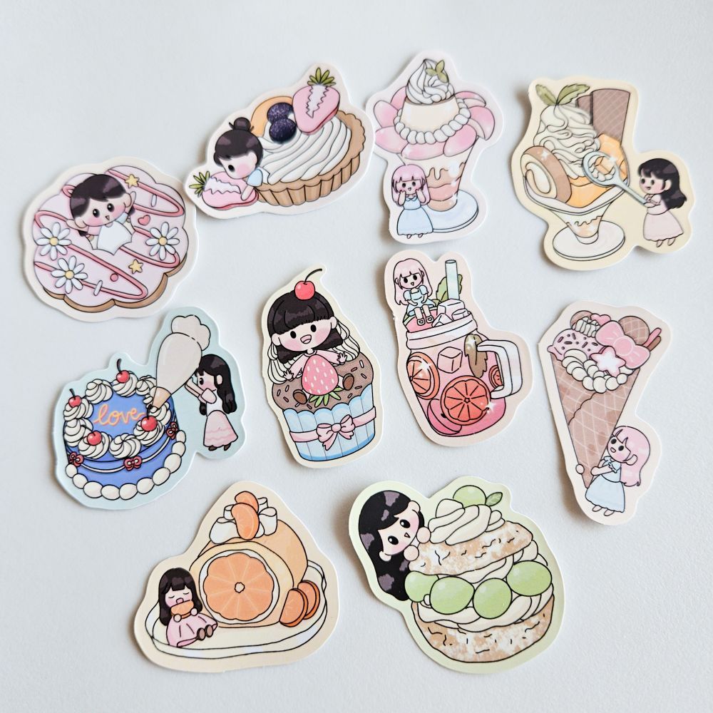 

JOLLY ATELIER Dessert Sticker Die Cut / Stiker Satuan Vinyl Waterproof