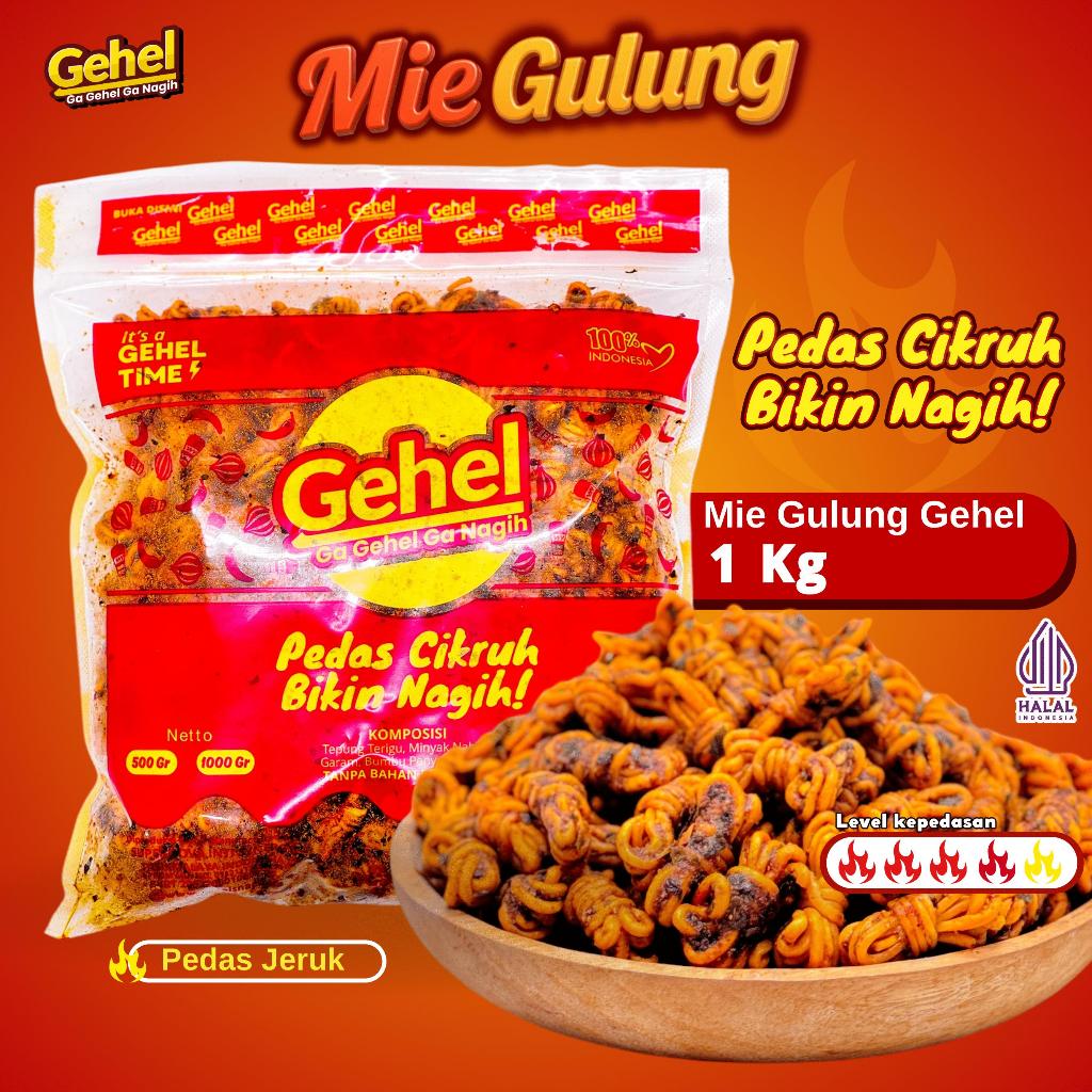

GEHEL MIE GULUNG CIKRUH (MILUNG) 1 KG, Mie Uwel Pedas Jeruk - Makanan Ringan