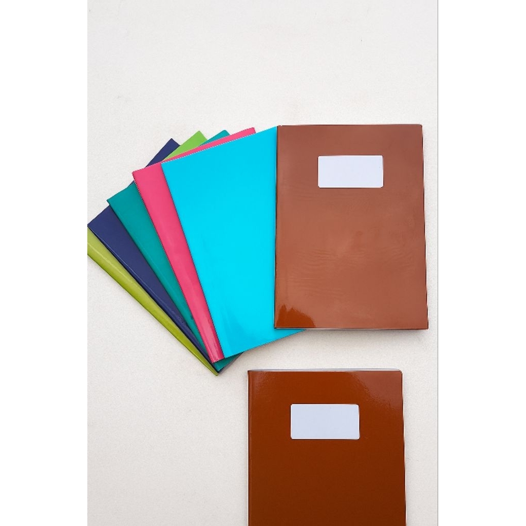 

buku tulis yang sudah di sampul warna tersedia berbagai jenis