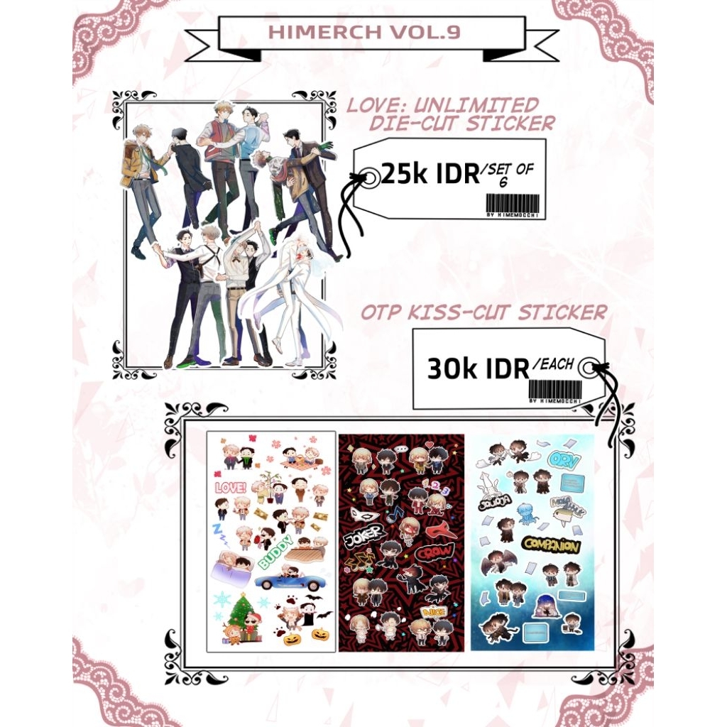 [READYSTOCK] Stiker kisscut Anime Manhwa FKBU ORV PERSONA5