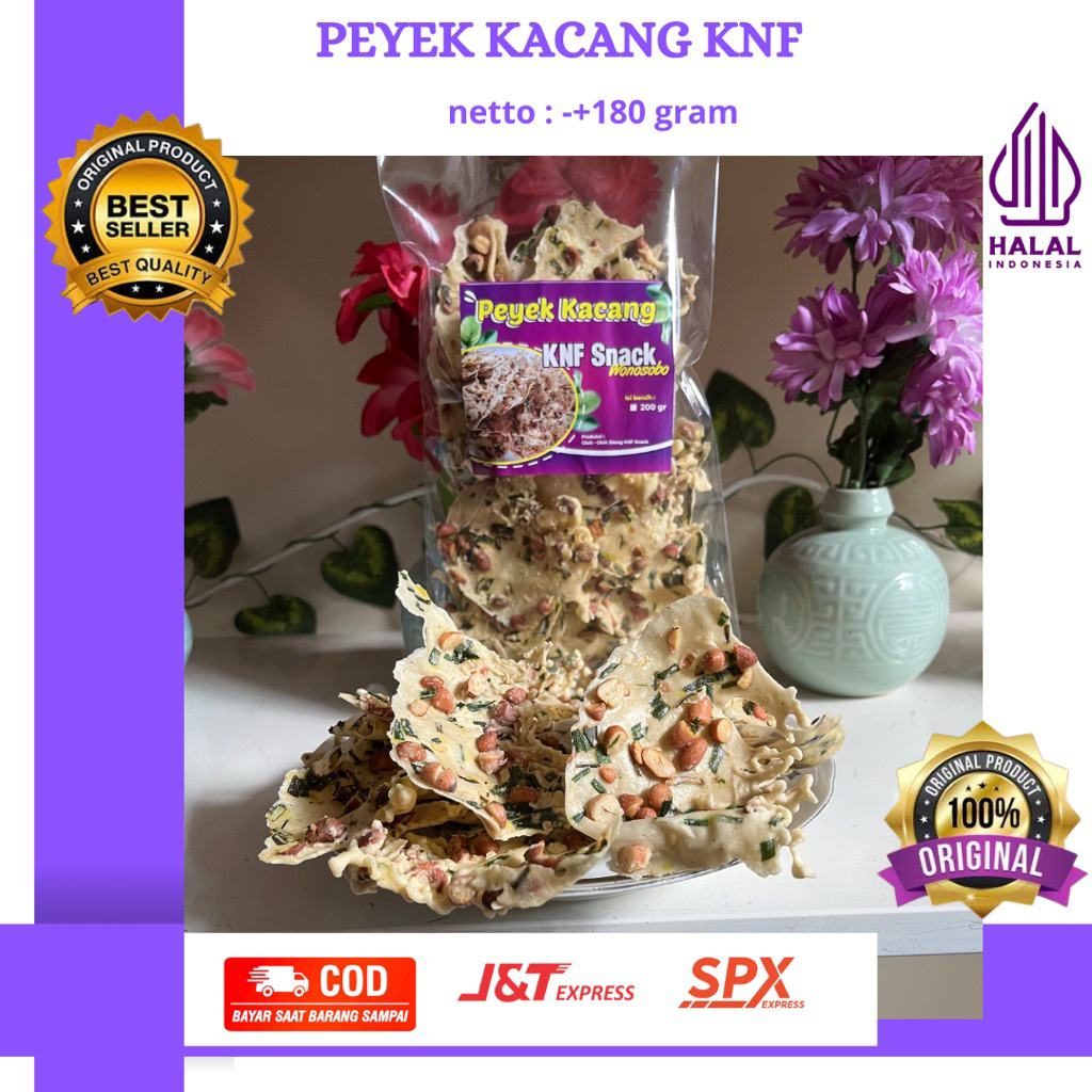 

KERIPIK PEYEK KACANG KNF RENYAH ,NIKMAT DAN GURIH -+180gr