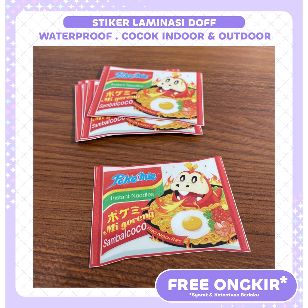 

Stiker Premium Laminasi Doff Outdoor Indoor (Sticker Anti Air) Fuecoco Indomie Mie Goreng Sambalcoco - Parodi Sticker Pokemon Scarlet & Violet Fanart Comifuro