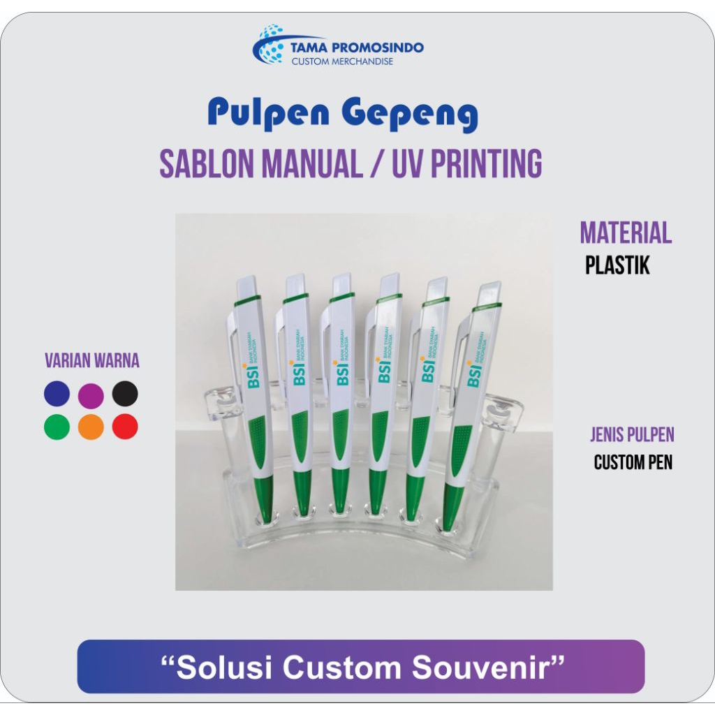 

Pulpen Custom / Pulpen gepeng Custom / Pulpen custom Nama / pulpen custom Logo
