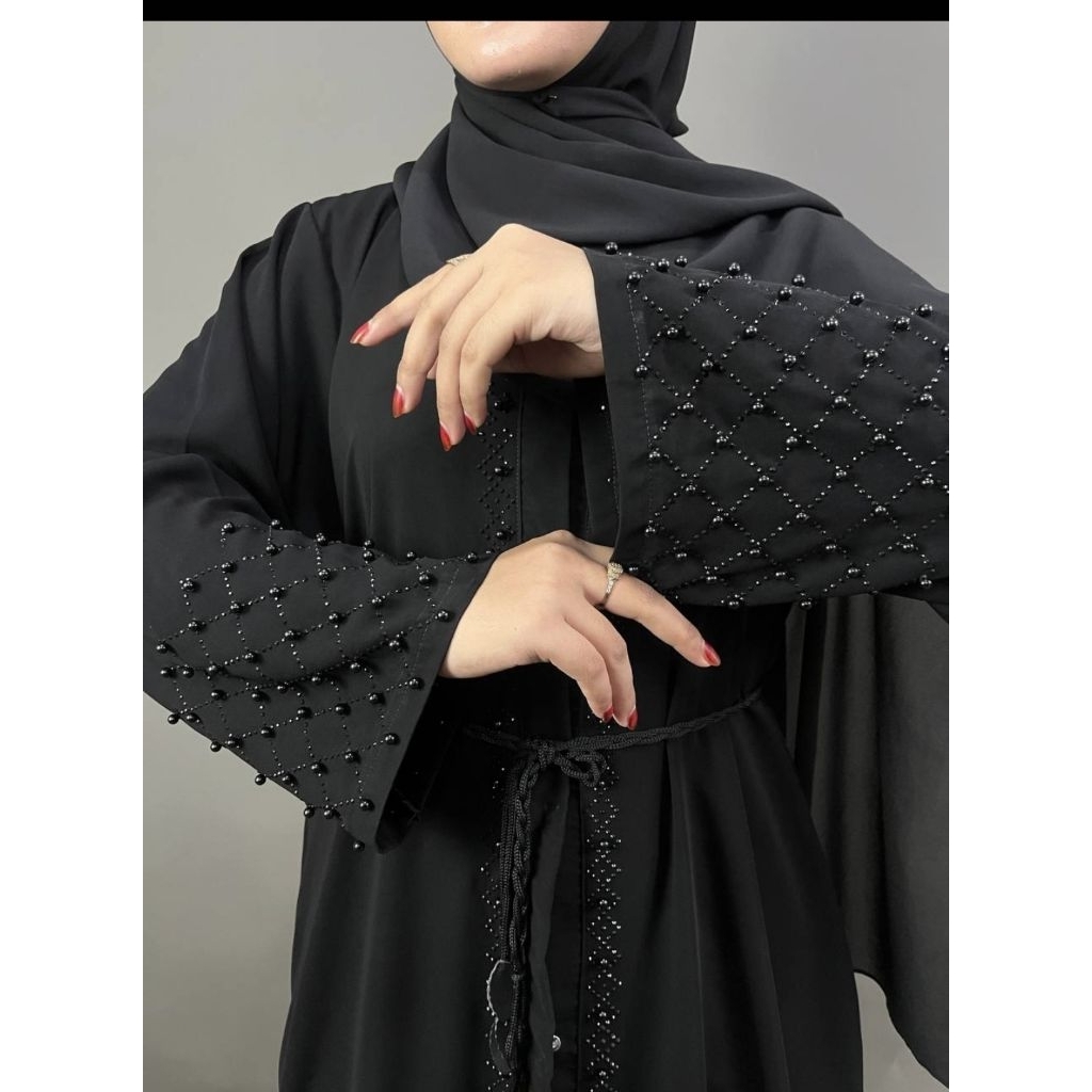 Abaya Jalabia Mutiara // Abaya Hitam Jetblack